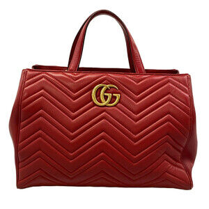 Gucci Gg Marmont Red Leather Tote Bag #310286G98B